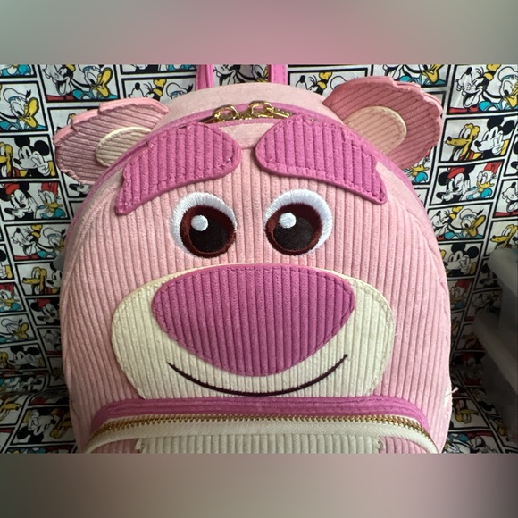 Loungefly Disney Parks Toy Story Lotso Bear Mini Backpack Scented 🍓NWT 2025 - Picture 6 of 15
